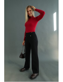 ZALIA Elasztikus Puntó Nadrág - Fekete