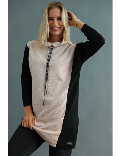 KATIE Jacquard Tunika - Fekete