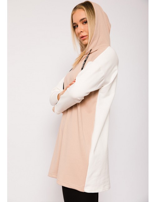 STARLA Bordás Kapucnis Felső - Bézs