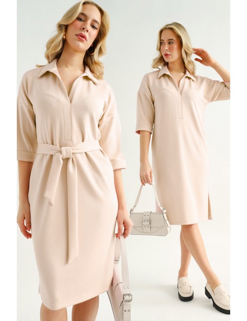 AZALEA Print Dress - Beige